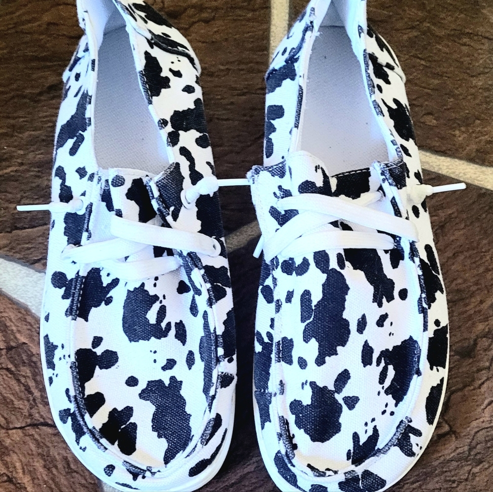 Cow print shoes